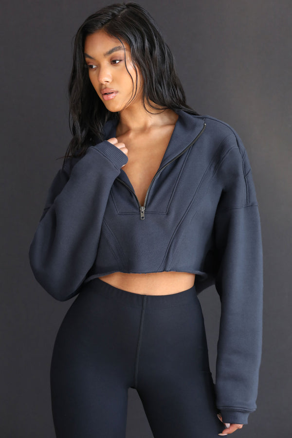 cropped pullover hoodie