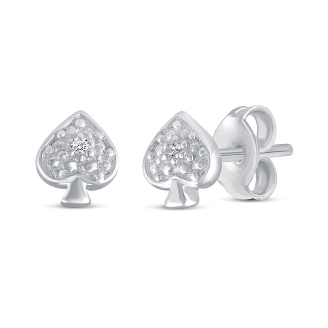 3 Pairs Set Ear Party 1/10 Cttw Natural Diamond Ace of Spade