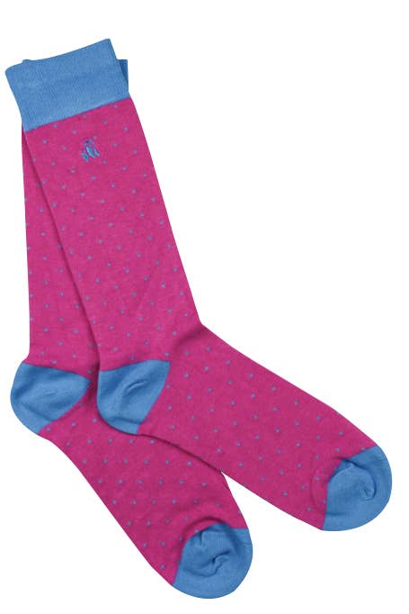 Spotted Blue Bamboo Socks (Women's Size)