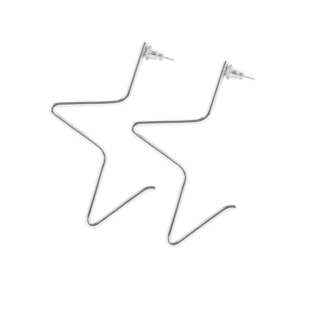 Large 1/2 Star Earrings