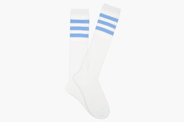Sock House Co. Ladies 3 Stripe Knee High Socks - Blue