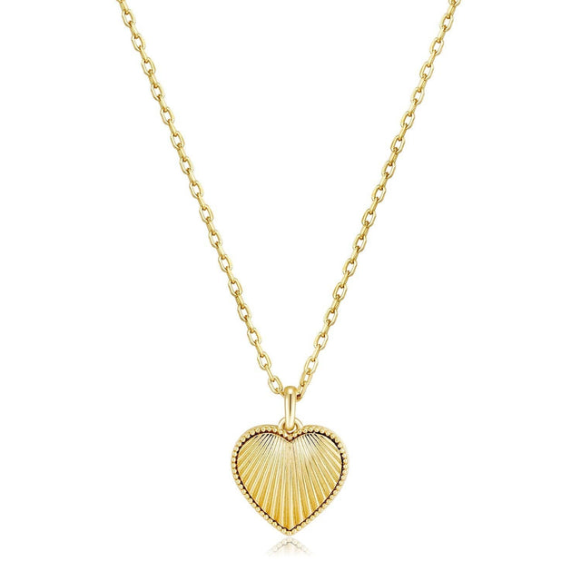 BABY SCALLOPED HEART PENDANT NECKLACE